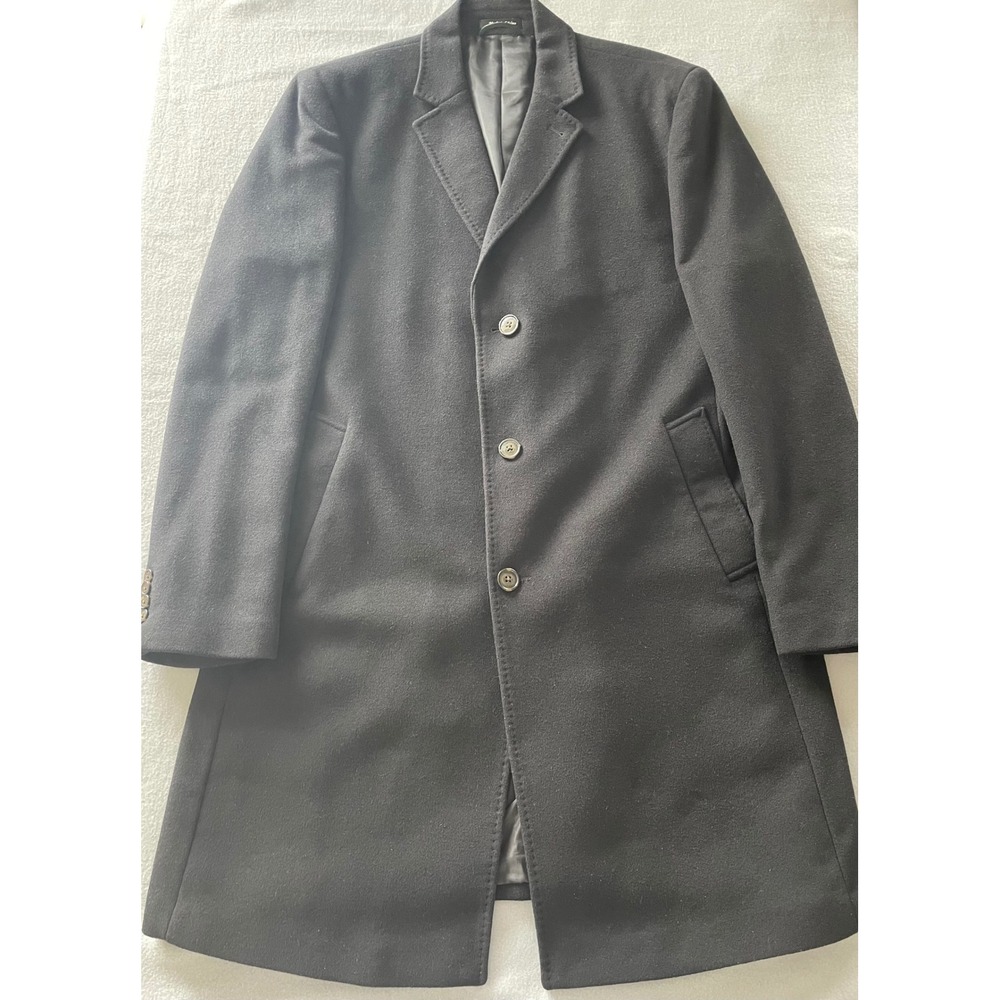 Lauren Ralph Lauren‎ Mens Wool Cashmere Blend Overcoat Black 46L